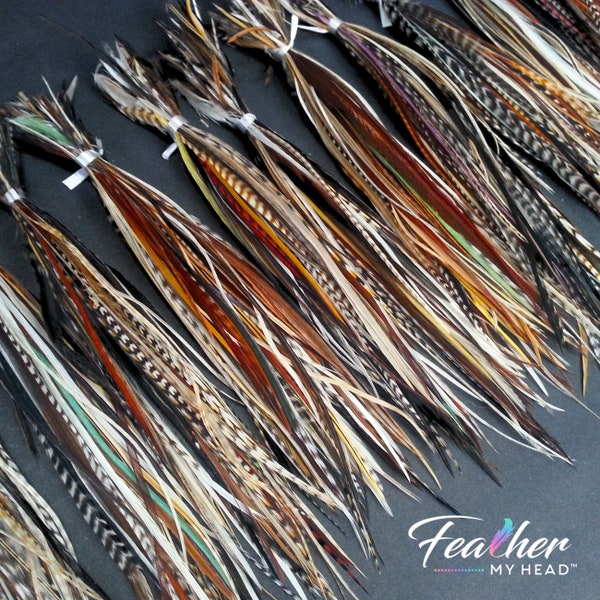 Feather Variety Pack for Hair Feathers, Fly Tying,  Crafts and Jewelry - 100 Feather Extensions - Natural or Bright Colors - Heat Resistant