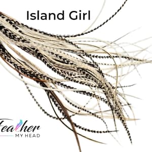 Feathers - 16 Pc - Pick Your Length Up To 16 In Long - Real Hair Feathers With Optional DIY Kit - Island Girl Mix