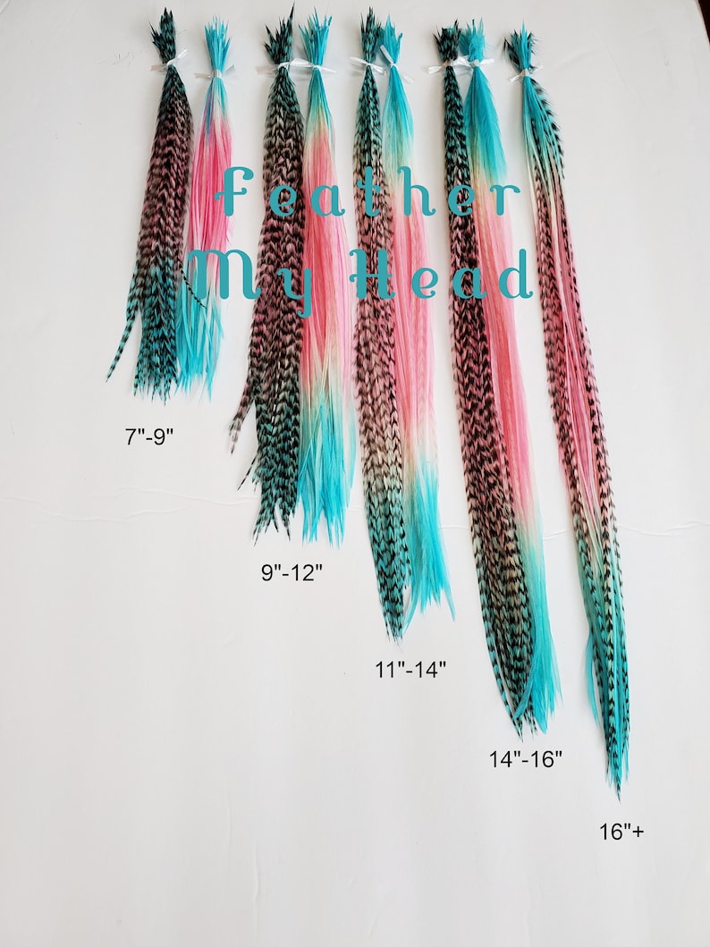 Feather Hair Extension Kit 6 Multi Color Rainbow Hand Tie Etsy