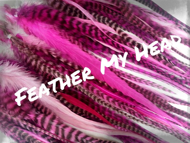 Feather Hair Extensions Pink Wide Accent Feathers Etsy