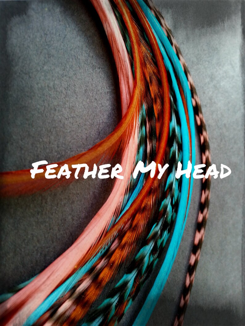 Feather Hair Extensions Do It Yourself DIY Kit 16 Pc Etsy