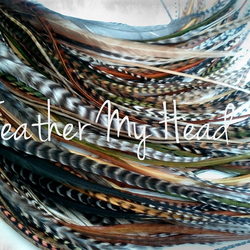 16 Long Wide Feather Hair Extensions 7 12 Etsy