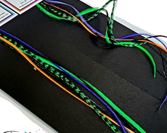 Real Feather Hair Extension Kit: 6 Ghouls and Goblins Mix, DIY Option
