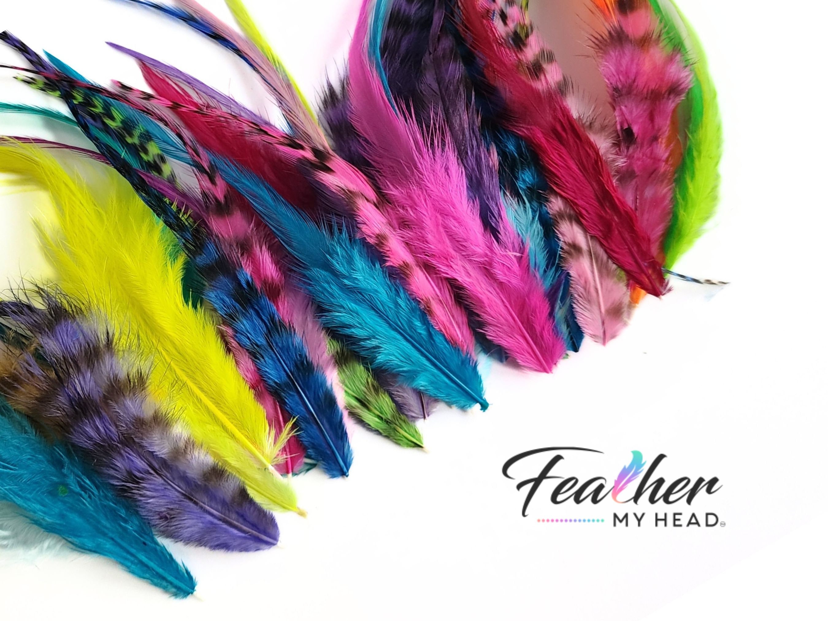 Cream Variant Hair Feather Extensions, Pick Your Length up to 16