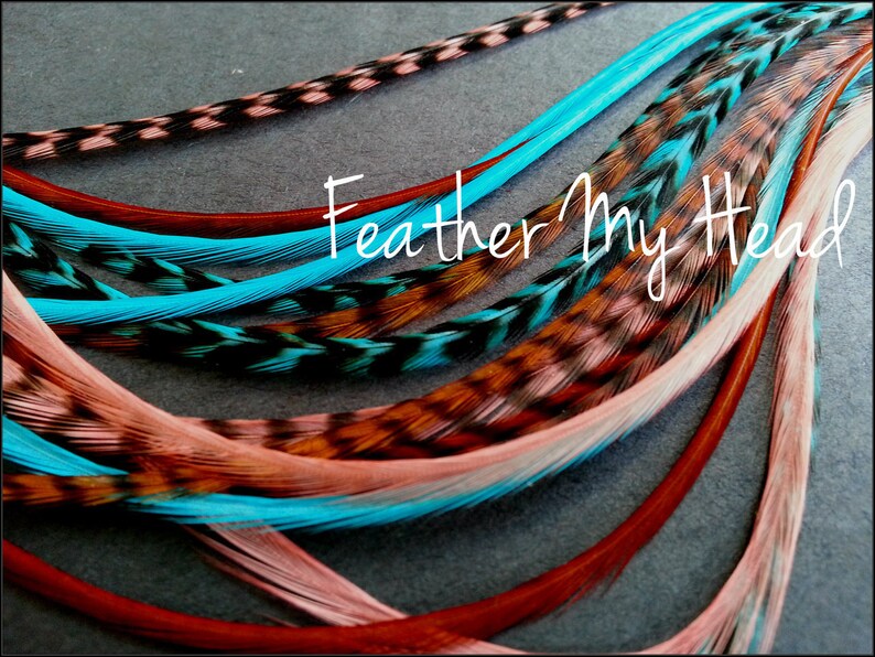 Feather Hair Extensions Do It Yourself DIY Kit 16 Pc Etsy