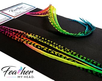 Feather Hair Extension Kit Feather Hair Extension Kit: Rainbow Butterfly Kisses Mix - Feathers Set