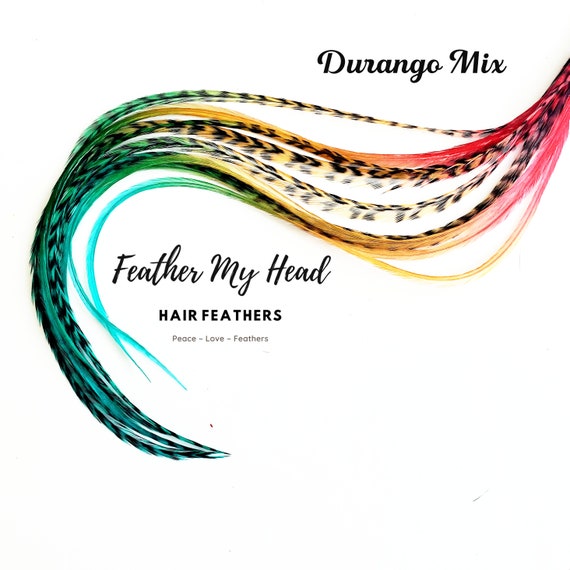 Feather Hair Extension 6 Multi Colored Tie Dye optional DIY Kit