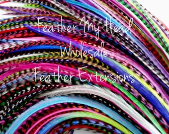 Feather Extensions Variety Pack: 25 Pc Long Colorful Rooster Feathers 7–11 Inch