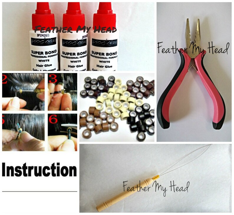 Feather Hair Extension Tool Kit Threading Tool Tri Clamp Etsy