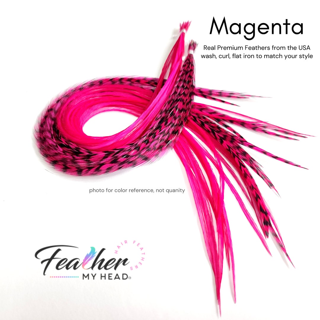 Feather Hair Extension Kit, 6 Real Feathers With Optional DIY Kit, Pick
