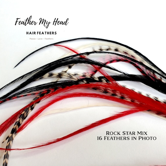 Black Solid Dyed Hair Feather Extensions. Long Lengths and Hair Feather Kit  Available.