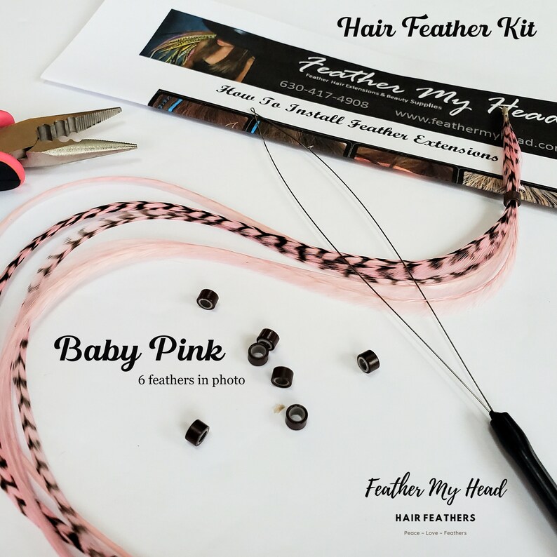 Feather Hair Extension Kit 6 Real Feathers With Optional Etsy