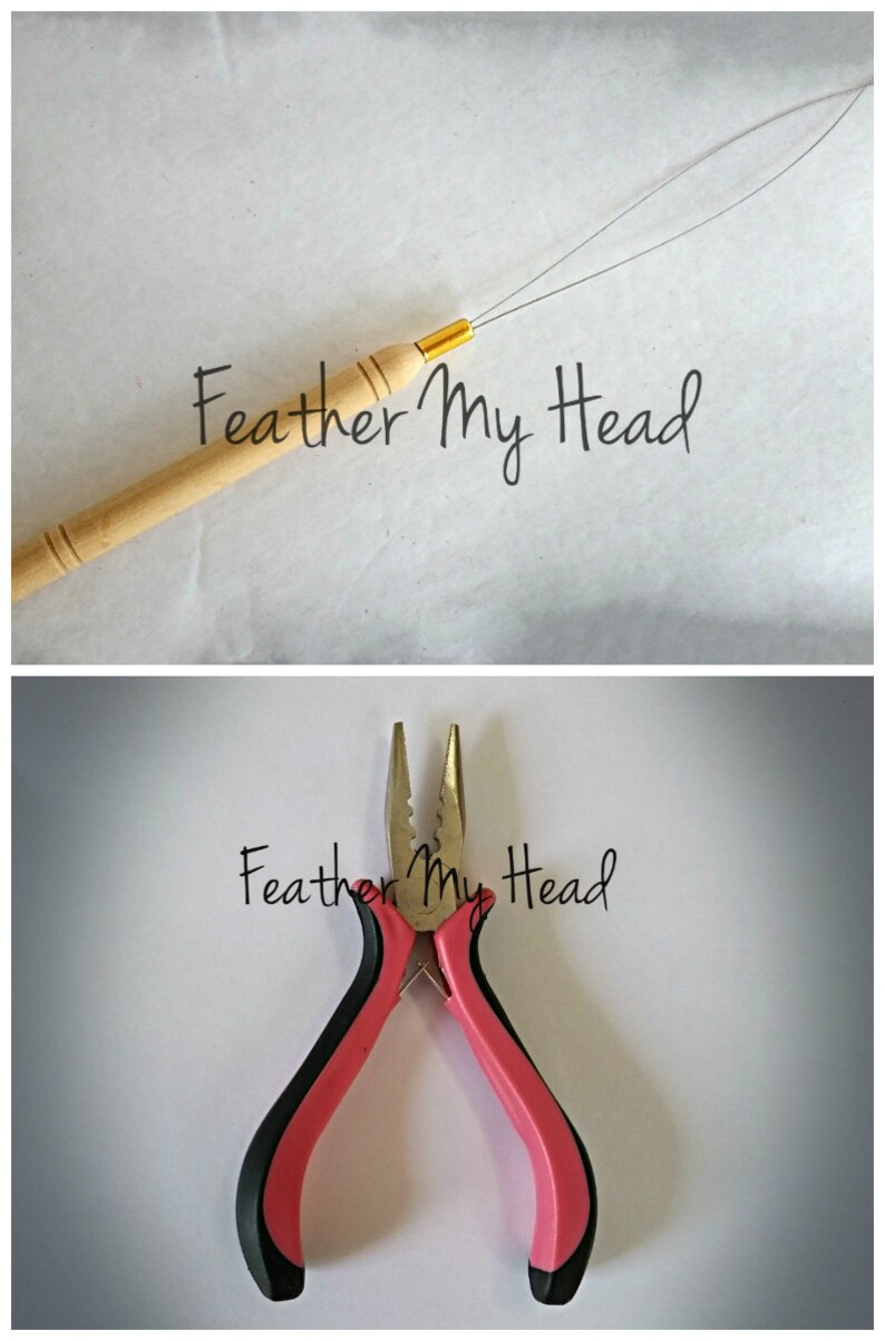 Feather Hair Extension Tool Kit Threading Tool And Pliers Etsy