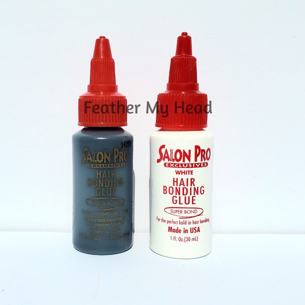 Salon Pro Keratin Glue Feather Bonding Agent Black or White - Comparative to Proclaim Bonding Glue on Feather Hair Extensions