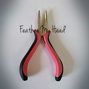 Feather Hair And Hair Extension Tri Opener Pliers Clamp And Removal Tool Pink Handle