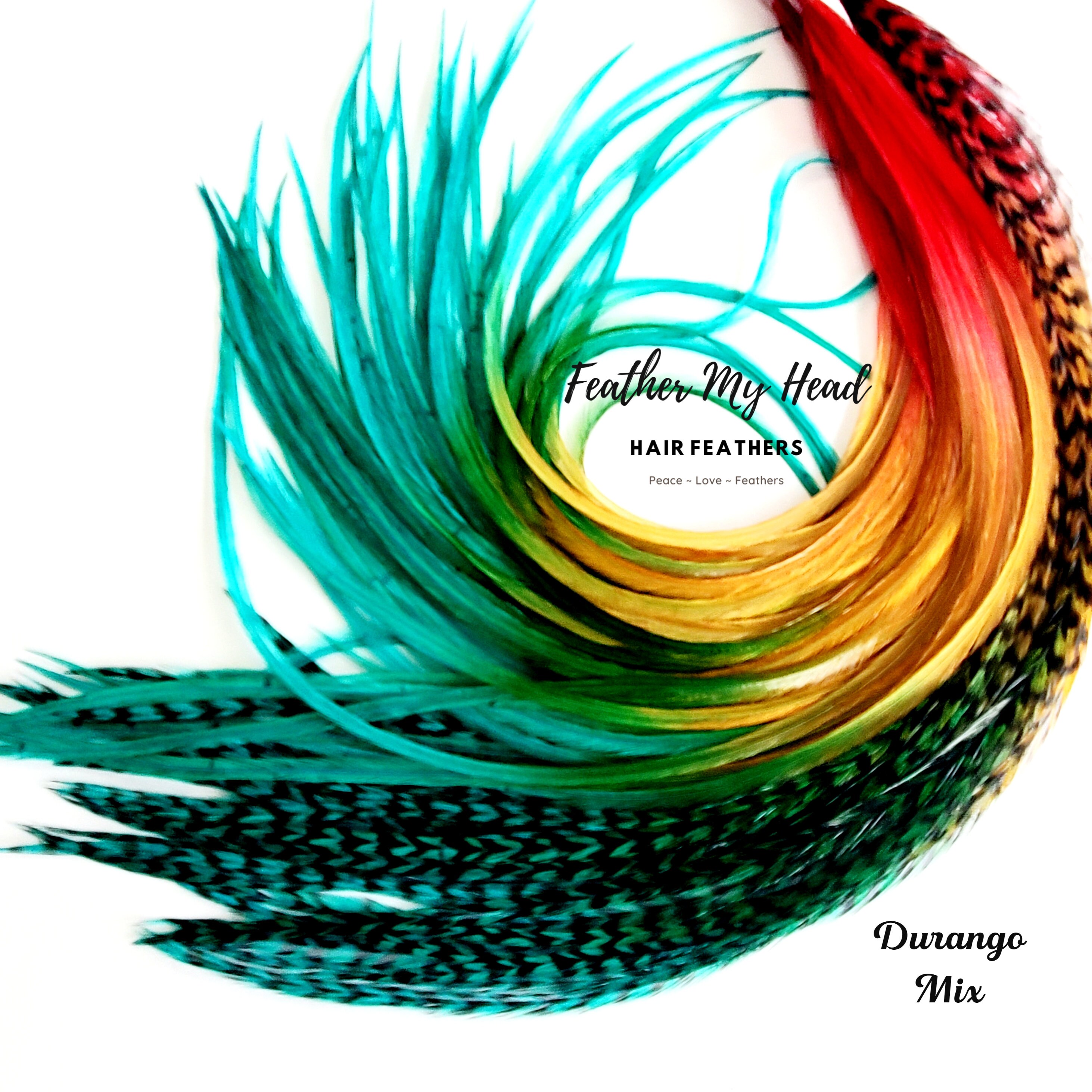 Feather Hair Extension Kit, 6 Multi Colored Tie Dye Long Feathers