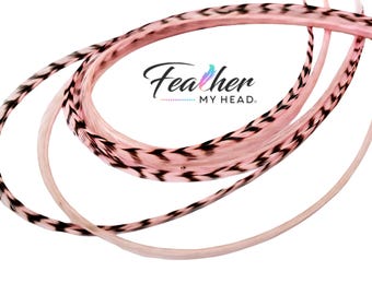 Pastell Baby Pink Haar Federn, wählen Sie Ihre Länge über 16 Zoll lang, 1 Feder, optionales Feder-Kit