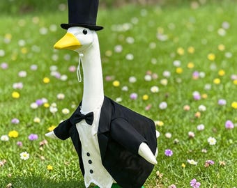 Smoking Porch Goose Outfit | Formelle Gans Kleidung für Yard & Hochzeit Porch Decor