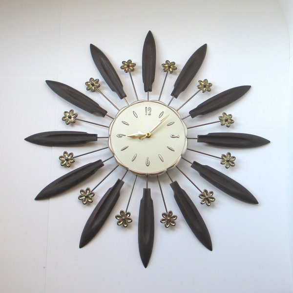 Vintage Sunburst Wall Clock