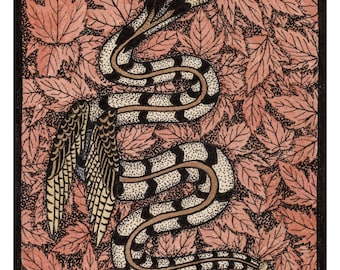Timber Rattlesnake Art Print | Southern Wildlife Illustration