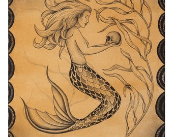 Sea Witch Art Print | Mermaid Illustration