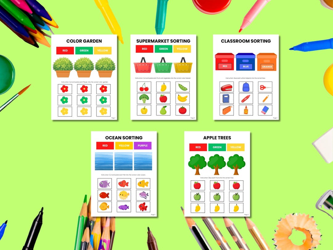 Editable Color Sorting Activities for Preschool | Cut and Paste ...