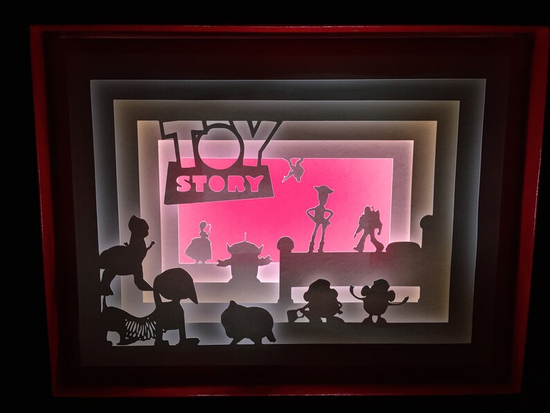 Toy Story // Buzz Lightyear // Woody // shadow box // light Etsy