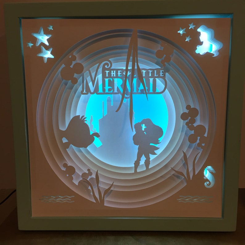 The Little Mermaid // Ariel // shadow box // light box // | Etsy
