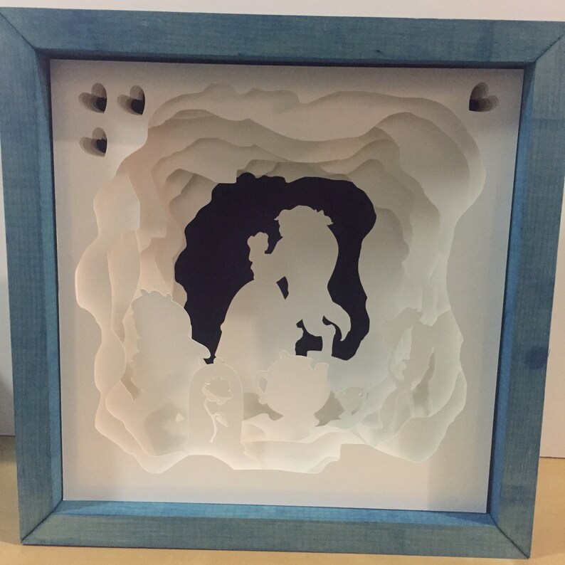 Beauty and the Beast // Belle // shadow box // light box // | Etsy Beauty and the Beast // Belle // shadow box // light box // | Etsy