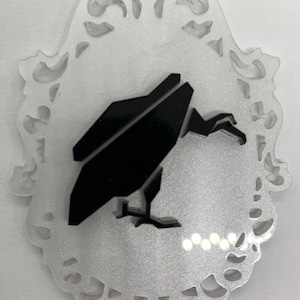 Cameo style vulture necklace - bird of prey - scavenger -  pendant - charm - acrylic