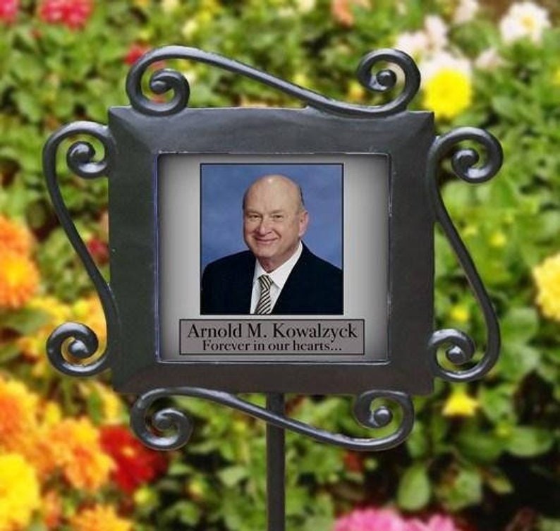 Photo Memorial Garden Stake Grave Marker Memorials Marker Etsy