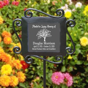 Planted In Loving Memory of Stake, Custom Personalized Memorial Stake, Memorial Sign Plaque, Temporary Grave marker, Custom Sympathy Gift
