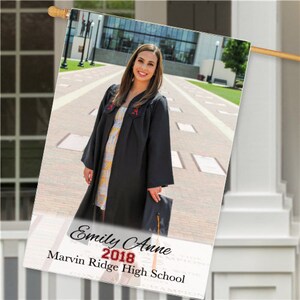 Graduation Flag, Personalized Photo Flag, House or Garden Size, Graduation Yard Decor, Graduation Party Decor