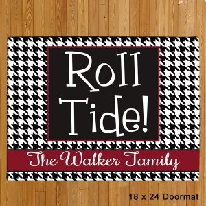 Personalized Roll Tide Alabama Doormat Any Message Houndstooth Welcome Door Mat