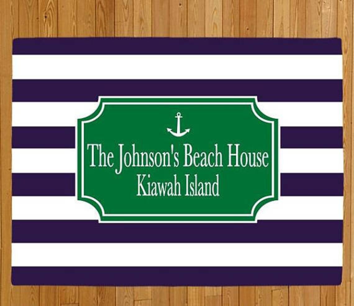 Nautical Door Mat Personalized Anchor Custom Doormat Etsy