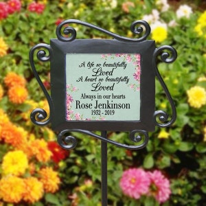 Personalized Garden Stake, Memorial Garden Stake, Grave Marker Memorials Marker, In loving memory Grave Side Decor