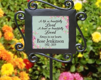 Personalized Garden Stake, Memorial Garden Stake, Grave Marker Memorials Marker, In loving memory Grave Side Decor