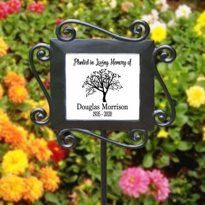 Planted In Loving Memory of Stake, Custom Personalized Memorial Stake, Memorial Sign Plaque, Temporary Grave marker, Custom Sympathy Gift