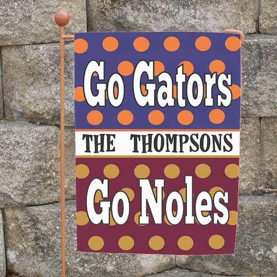Custom House Divided Yard Flag  You Pick  Team House or Garden Size Florida State Gators Noles  Iowa  Michigan LSU Texas Personalized Flag