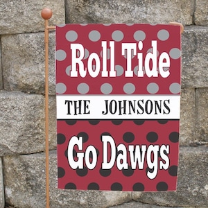 Custom House Divided Yard Flag Alabama Georgia Dogs Auburn Gators or You Pick Team House or Garden Size Personalized Flag