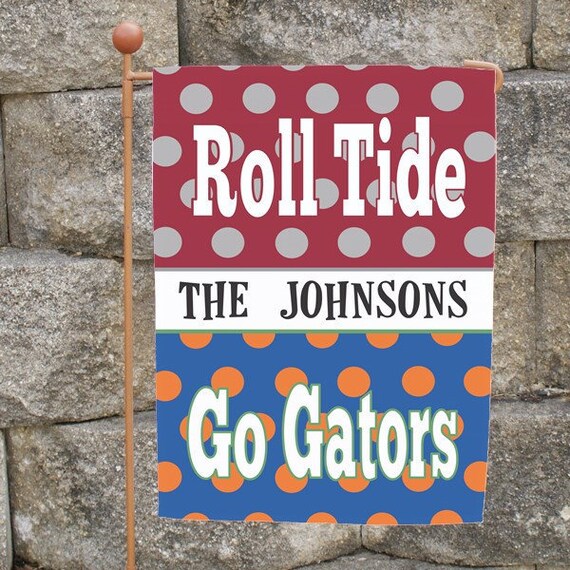 Custom House Divided Yard Flag Alabama Florida Gators Etsy