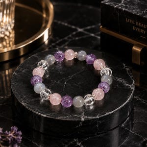 Personalized Birthstone Bracelet, Custom Gemstone Bracelet by Birthday or Photo, Meaningful Crystal Jewelry, Unique Gift for Her