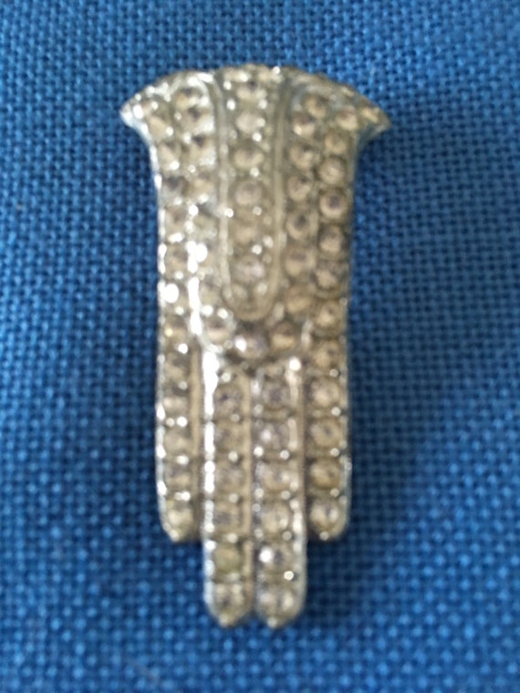 Pretty Art Deco Antique Rhinestone DressClip - image 4