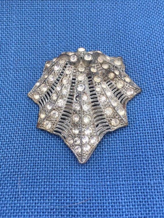 Stunning Art Deco Antique  Rhinestone Dress Clip - image 2