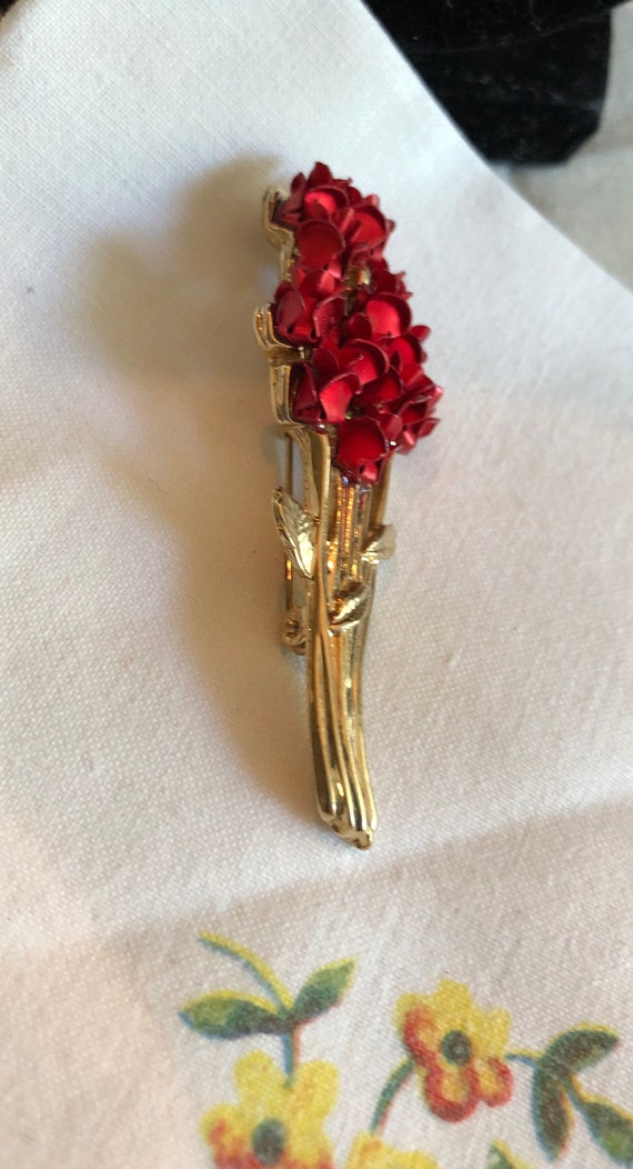 Pretty Vintage Bouquet of Long-stemmed Red Roses … - image 7