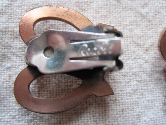 Vintage Renoir Copper Double Loop Clip Earrings - image 2