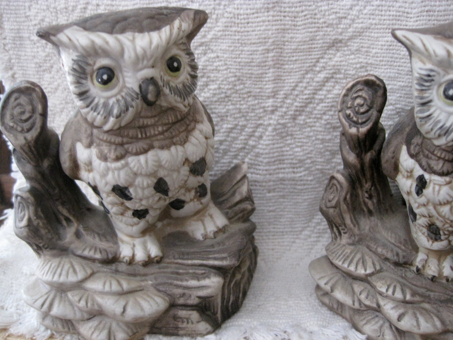 Set of Vintage Porcelain Owl Figurines Etsy