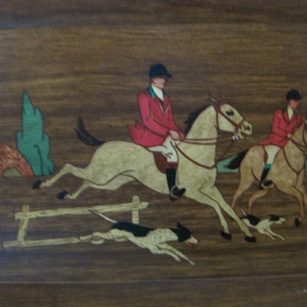 Vintage Hasko Fox Hunt Snack Trays, Set of 3