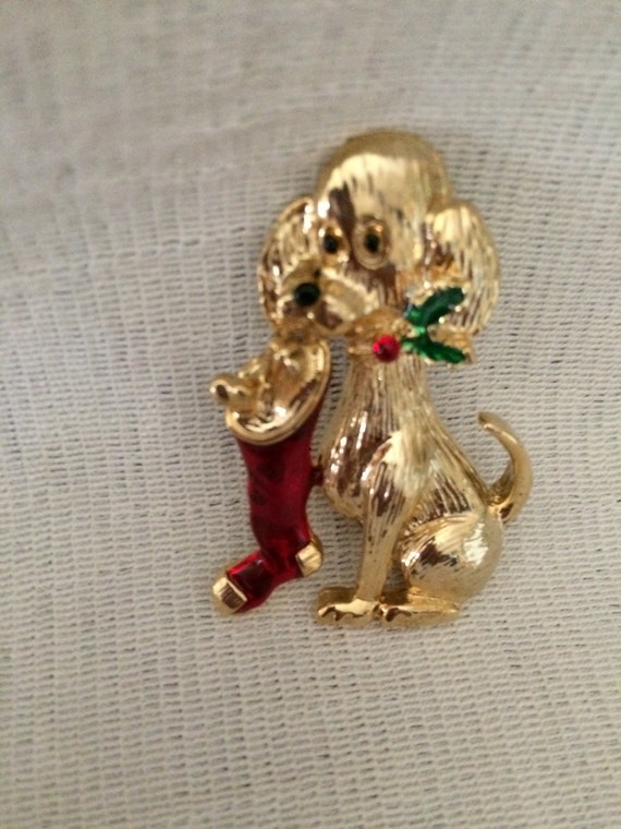 Cute Gerry's Vintage Dog with Enamel Christmas St… - image 2