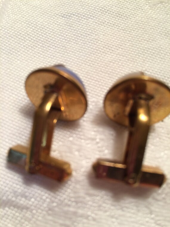 Vintage Blue & Pearly White Cuff Links - image 5